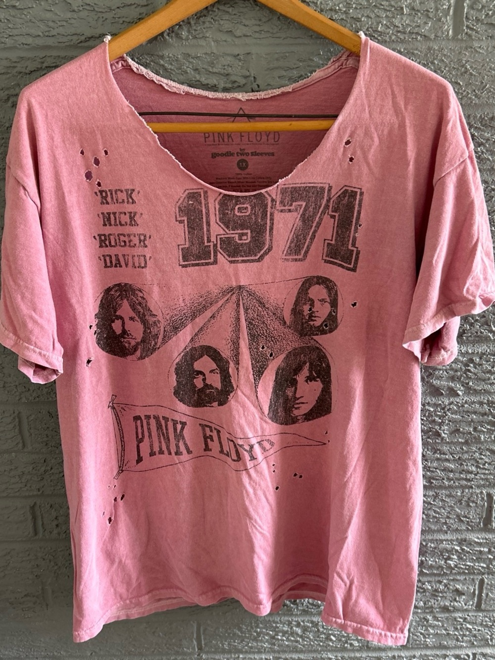 Pink Floyd goodie two sleeves Distressed Graphic Tee